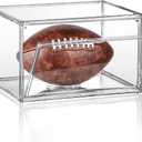 Football Display Case Full Size, Clear Acrylic Football Case Display Case with Magnetic Door and UV Protection, Professional Grade Stackable Football Display Box (1 Pack)