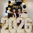 4FT Graduation Decorations 2026, Class of 2026 Numbers with Yellow Light for College High School Graduation Party