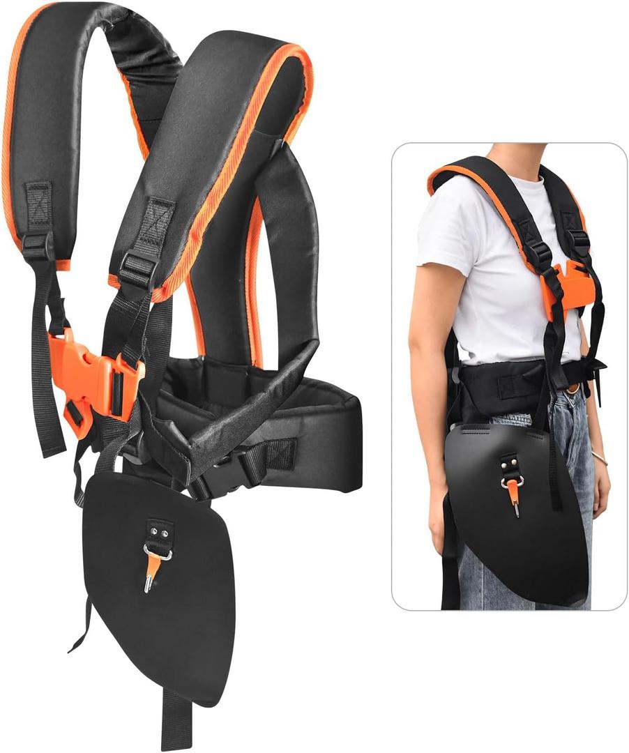 String Trimmer Full Harness 4119 710 9001 for Stihl Trimmer Shoulder Harness Brushcutter Trimmer Harness Padded Shoulders Weed Eater Shoulder Strap Harness Weed Eater Harness Double Shoulder Strap