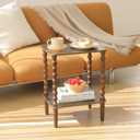 Fultyle Side Tables Set of 2, Small End Table with Storage Shelf, Night Stand Set 2 Bedside Tables for Living Room, Bedroom, Office and Small Spaces (Rustic Brown)