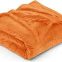 Utopia Bedding Fleece Blanket King Size Burnt Orange 300GSM Luxury Fuzzy Soft Anti-Static Microfiber Bed Blanket (90x102 Inch)