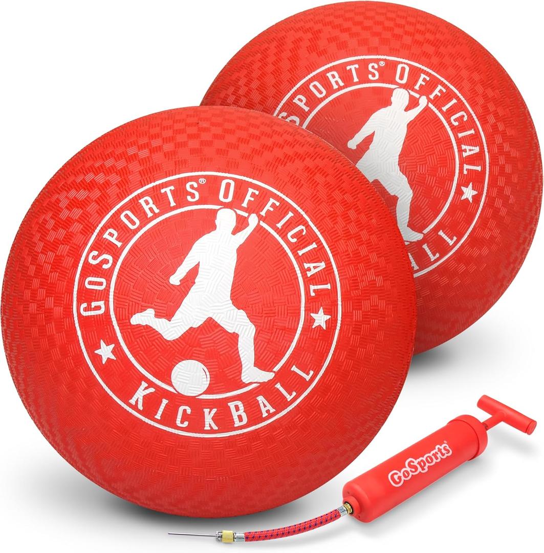 GoSports Official Kickball with Pump (2 Pack), 10 Inch