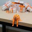 3D Printed Basketball & Articulated Ball Buddy, Movable Basketball Figurines for Desk Decor, Sport Lover Gifts, Unique Sports Collectible Figurines, (Basketball).
