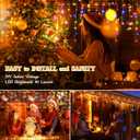 1600 LED 164FT Outdoor Christmas Lights Plug in 8 Modes with Timer Dimmable Christmas Decorations Waterproof Indoor Curtain String Lights for Roof Porch Garden Holiday Wedding Party Decor Multicolor