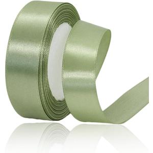 3 x Sage Green Ribbon, 1 Inch x 25 Yards Satin Fabric Ribbon for Christmas Decorations, Flower Bouquets, Gift Wrapping, Hair Bows, DIY Crafts, Wedding Invitations Ribbon and Baby Shower Parties