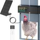Automatic Chicken Coop Door Solar Powered with Programmable Remote, 4 Modes Combo Light and Timer Aluminum Chicken Door with LCD Color Display