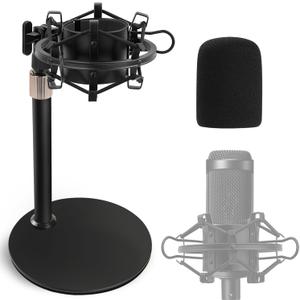 Audio Technica Mic Stand AT2020 with Shock Mount Foam Windscreen, AT2020 Microphone Stand with Pop Filter Shock Mount for Audio Technica AT2020 AT2020USB+ AT2035 ATR2500 Condenser Microphone