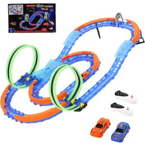 Insgen Slot Car Race Track Set with 2 High-Speed Cars,Racing Game with 2 Controllers, Electric Remote Control Track Car, Learning Toy for Boys and Girls Ages 3-12, Gift for Kids(Medium) (Regular)