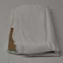Long No Hook Slub Textured Shower Curtain with Snap-in PEVA Liner Set - 71" x 77"(75"), Hotel Style with See Through Top Window, Fabric Curtain & Waterproof Liner, White, 71x77