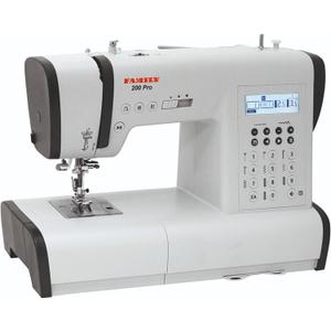 FAMILY 200 PRO|Computerized Easy-To-Use Sewing Machine with Top Loading Bobbin (Horizontal Rotary Hook), 203 Stitch Applications, 100 Built-in Stitches, Accessory Kit, Foot Pedal, Alphabet, Table