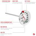 2 x Escali AH1 Stainless Steel Oven Safe Meat Thermometer, Extra Large 2.5-inches Dial, Temperature Labeled for Beef, Poultry, Pork, and Veal Silver NSF Certified
