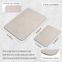 Stone Bath Mat, Diatomaceous Earth Shower Mat, Set of 3, Non-Slip Super Absorbent Quick Drying Bathroom Floor Mat, Greyish White
