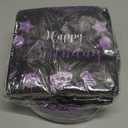 SiliFine 120 Pcs Happy Birthday Party Supplies Tableware Set Disposable Happy Birthday Plates and Napkins for 60 Guests Man Woman 50th 70th 80th Birthday Party Decorations (Black Purple)