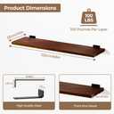 ONOTETUT 48 Inch Long Floating Shelf for Wall, 3 Tier Solid Wood Floating Book Shelf,Walnut Large Wall Shelf with Heavy Duty Brackets,Floating Bookshelf for Living Room