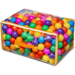 Vanland Ball Pit Balls for Baby and Toddler Phthalate Free BPA Free Crush Proof Plastic - Multicolored Pit Balls in Reusable Play Toys for Kids with Storage Bag (Bright colors)