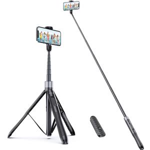 ATUMTEK 60" Selfie Stick Tripod, All in One Extendable Phone Tripod Stand with Bluetooth Remote 360 Rotation for iPhone and Android Phone Selfies, Video Recording, Vlogging, Live Streaming, Black