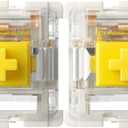 Gateron G Yellow Pro Switches Pre-lubed 3pin RGB SMD Linear for Gaming Mechanical Keyboard (72 Pcs,Yellow)