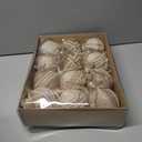 RoseCraft 12PCS Christmas Ball Ornaments, 3.14"/80MM Boho Shatterproof Linen Ornaments for Christmas Tree Hanging Decorations, for Home Rustic Party Farmhouse Xmas Decor.