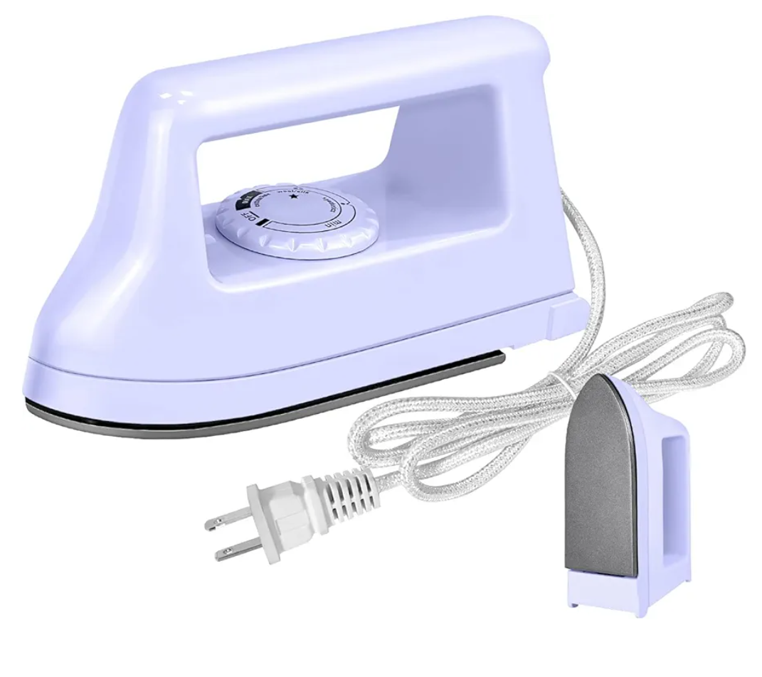 Mini Crafts Iron Handy Heat Press Machine Kit Portable with PVC Doormat for Heat Transfer, Charging Base Accessories for DIY T-Shirt Shoe Bag Vinyl Projects