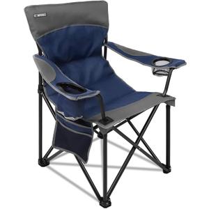 Oversized Portable Camping Chairs, Collapsible Outdoor Chairs with Pocket and Cup Holders, Carry Bag for Camping,Tailgates,Beach,and Sports, 21.2 x 22 x 35.4 inches