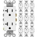BESTTEN 10 Pack 20 Amp Decorator Wall Receptacle Outlet, Non-Tamper-Resistant, 20A/125V/2500W, Residential and Commercial Use, UL Listed, White
