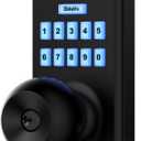 Hidalife Smart Door Knob with Keypad, Keyless Entry Door Lock for Front Door, Easy Passage Mode, One-time Code, Matte Black