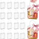 Jutieuo 24 Pack Clear Plastic Gift Bags with Handles, Reusable Transparent Party Favor Bags PVC Goodie Bags Bulk for Wedding, Baby Shower, Birthday (5.9" x 7.9" x 2.8")