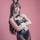 CR ROLECOS Bunny Costume Women Bunny Suit Cosplay Lingerie Adult Halloween Costumes (Black, XXL)