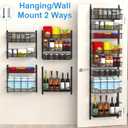 Over the Door Pantry Organizer, 8-Tier Over the Door Organizer with Adjustable Basket, Pantry Door Organization for Pantry Kitchen Storage Room Spice Rack, Black