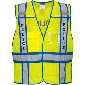 Portwest Public Service Vest Hi Vis Visability Safety Work Wear Gilet Executive ANSI 2 (Yellow)