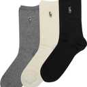 Polo Ralph Lauren Women's Classic Embroidered Pony Crew Socks-3 Pair Pack-Soft Lightweight Cotton Comfort (4-10)