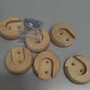 Wealrit Closet Rod Wooden Curtain Rod Bracket Pole Socket, 6 PCS Shower Holder U Brackets End Caps Support Dowel Hangers for Wall, Wardrobe, Closet and Hanging Clothes with Screws Fit for 1 Inch Rods