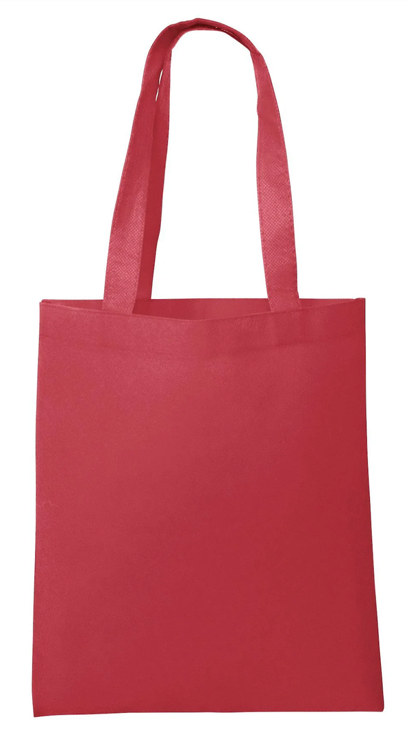 50 Pack Non Woven Tote Bags - Rose red Reusable Shopping Bags Bulk for Grocery, DIY Craft & Party Favors , 20inch x 30inch x 10inch