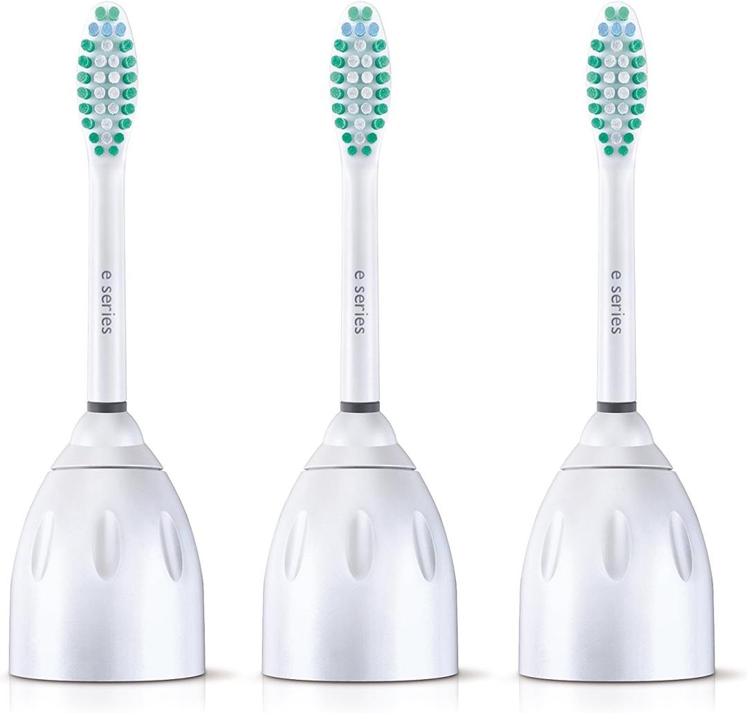 Philips Sonicare Genuine E-Series Replacement Toothbrush Heads, 3 Brush Heads, White, HX7023/64 (3 count (Pack of 1))