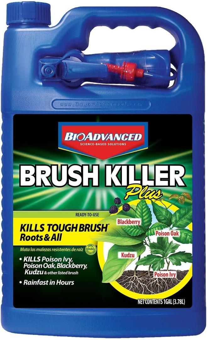 BioAdvanced Brush Killer Plus, Ready-to-Use Weed Killer Sprayer, 1 Gal  Kills Tough Brush Roots & Poison Ivy BioAdvanced Brush Killer Plus, Ready-to-Use Weed Killer Sprayer, 1 Gal  Kills Tough Brush Roots & Poison Ivy