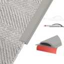 Flexible Carpet Edge Trim  Self-Adhesive Waterproof Cuttable Safety Edging for Thick Rugs &Mats, Peel & Stick Floor Transition Strip, for High-Traffic Areas (Fits Thin Carpets Up to 8mm, Grey-3.3Ft) (Gray)