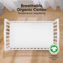 KeaBabies 2-Pack Organic Crib Sheets for Boys, Girls - 52x28 Fitted Crib Mattress Sheet Neutral, Breathable Jersey Cotton Cover for Baby Bed, Toddler Mattress, Soft & Cute Prints (Soft White)