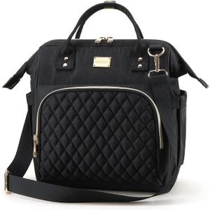 Weitars Lunch Bag for Women Cute For Work,Insulated Box Purse Leakproof Wide-Open Lonchera Lunchbag Tote With Pockets And Adjustable Strap Office School Picnic Beach (Black)