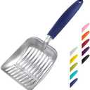 WePet Cat Litter Scoop, Aluminum Alloy Sifter, Kitty Metal Scooper, Deep Shovel, Long Handle, Poop Sifting, Kitten Pooper Lifter, Durable, Heavy Duty, for Litter Box