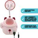 6 x Cute Pink Cat Desk Fan with Pen Holder Cat Fan for Women, Animal Fan, Funny Office Accessories, Cat Lover Gift, Small USB Fan, Aesthetic Decor