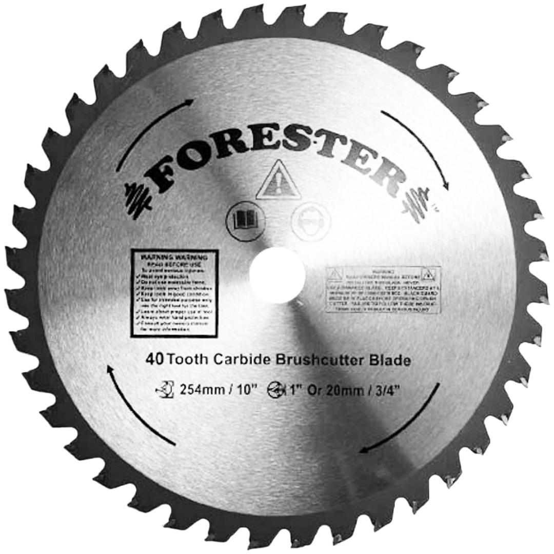 FORESTER Carbide Tip Brush Cutter Blade - 10in x 40 Teeth | Fits Most Straight Shaft Trimmers | Conversion Kit Sold Separately