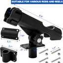 Bekith 2 Pack Fishing Rod Holder with Combo Mount, Adjustable Fishing Boat Rod Holder, Black Finish