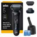 Braun Electric Razor for Men Series 5, Beard Shaver, Electric Shaver, Precision Trimmer, 4-in-1 Clean & Charge Center, S5 5160cc