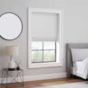 Eclipse Rozel 100% Blackout Window Roman Shade, 35 in Wide x 64 in Long, Cordless, Thermal and Noise Reducing Interior Shade Window Treatment for Home Privacy & Energy-Efficiency, White