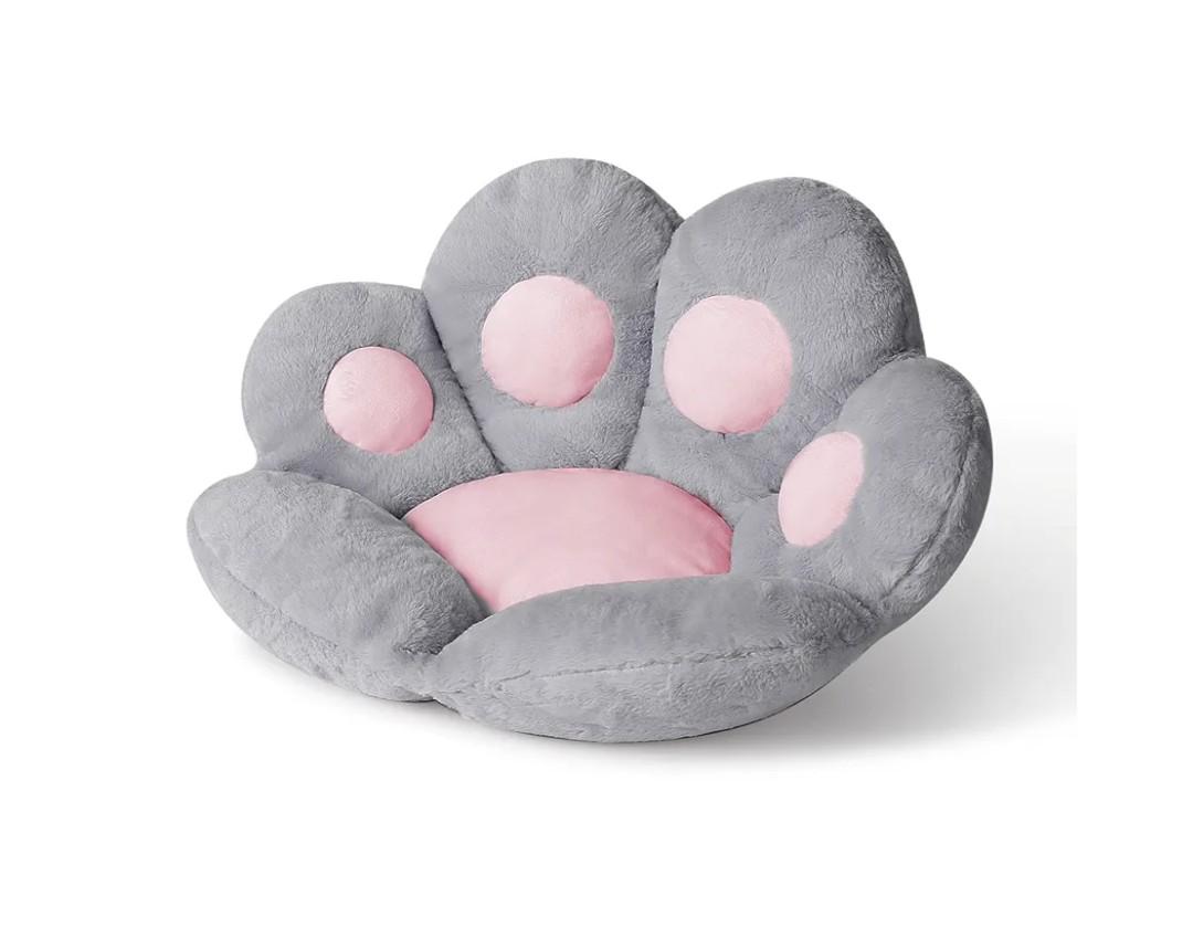 Cat Paw Cushion Kawaii Chair Cushions 31.4 x 27.5 inch Cute Stuff Seat Pad Comfy Lazy Sofa Office Floor Pillow for Gaming Chairs Room Decor (27.5 x 23.6 inches (70 x 60 cm), Grey)