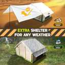 Inflatable Tent with Skylight, Quick Setup Blow Up Tents with Pump, Hot Tent with Stove Jack, Waterproof Oxford Inflatable House for Camping, Air Glamping Tents for Camping Adult, 4-6p with Awning