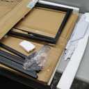 Black Glass Coffee Table for Living Room,Square Coffee Tables for Small Spaces,Simple Tea Cocktail Modern Center Tables, Living Room Tables,Easy Assembly,26 * 26inBlack & Clear Glass (39.4 x 18.9 x 17.7 inches)