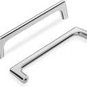 Lardmon 10 Pack Polished Chrome Modern Cabinet Pulls 5 Inch(128mm) Hole Center Timeless Drawer Pulls Vanity Pulls Classic Kitchen Cabinet Handles Hardware for Dresser, 5.4 Inch(138mm) Total Length