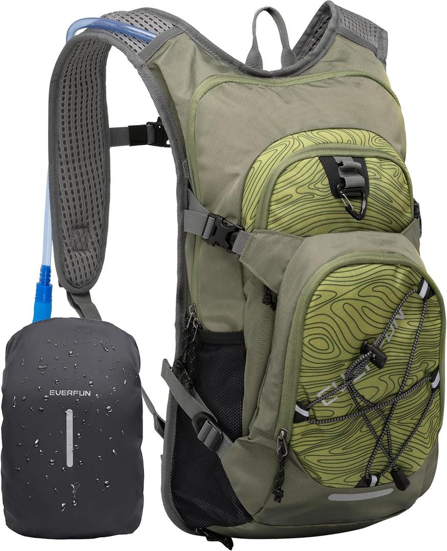 Everfun Hydration Backpack 18L with Water Bladder 2L Hiking Water Backpack Women Men Hydration Pack Insulated Lightweight Day Hydropack with Storage for Hiking, Biking, Running, Festival