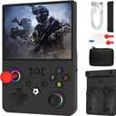 Newest R36MAX 4.5 Inch Retro Handheld Game Console,1024x768 IPS HD Screen,128G Built-in 22000+ Classic Game,Portable Open Source Linux System,4000mAh Battery with Arcade Joysticks*2 (Black)